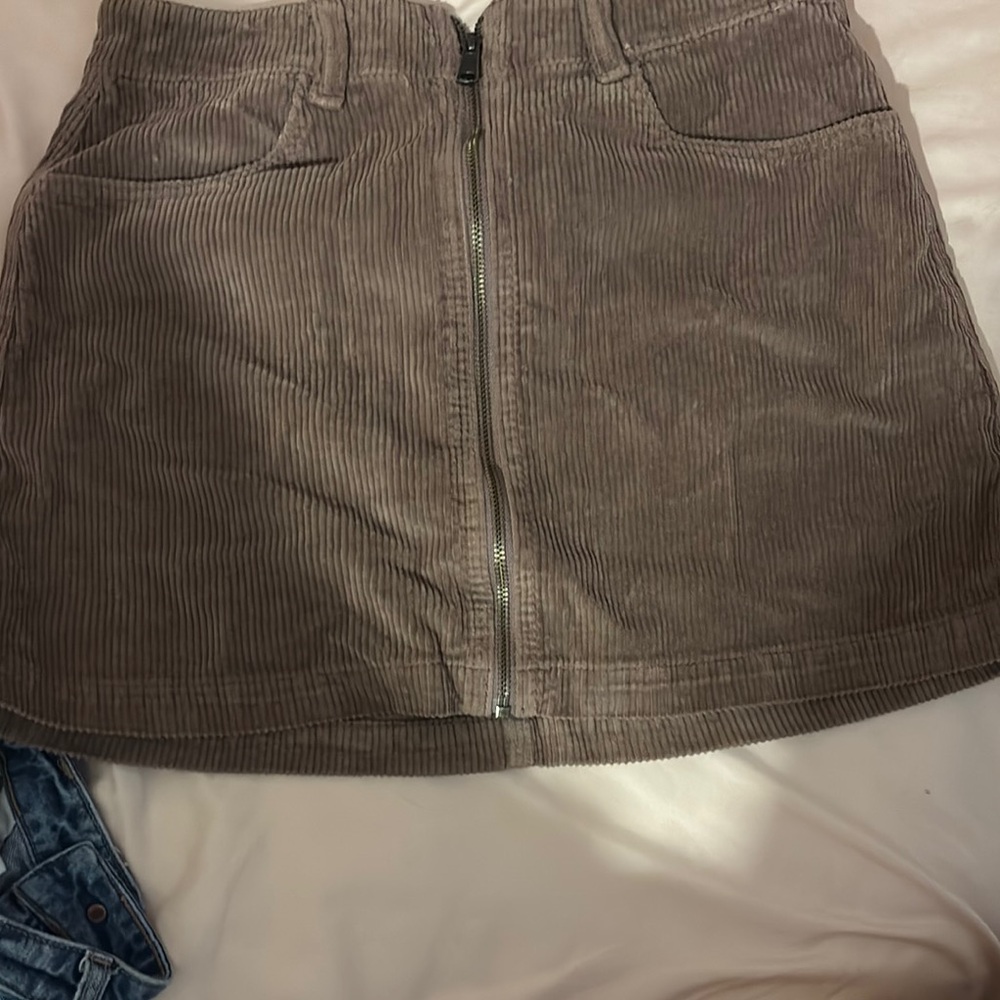 American Eagle Outfitters Corduroy Skirt - Brown/ Mauve Taupe